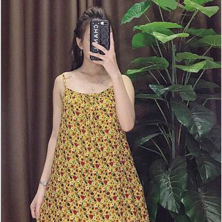 Váy hai dây chất lanh đuôi cá siêu mát ( Khách tuỳ chọn màu)