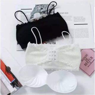 Áo bra cotton viền ren hai dây