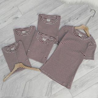 Áo phông THUN GÂN cổ tròn KẺ NGANG
