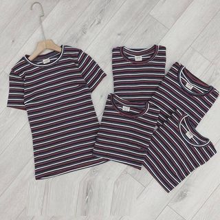 Áo phông THUN GÂN cổ tròn KẺ NGANG