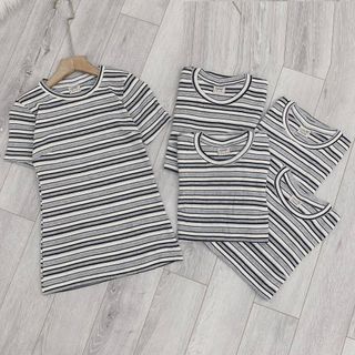 Áo phông THUN GÂN cổ tròn KẺ NGANG