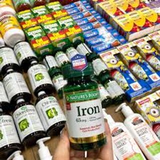 Viên uống bổ sung sắt chống thiếu máu Nature's Bounty Iron 65 Mg hộp 100 viên
