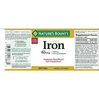 Viên uống bổ sung sắt chống thiếu máu Nature's Bounty Iron 65 Mg hộp 100 viên