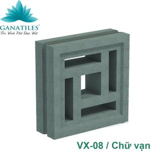 Gạch bông gió Ganatiles VX-08 Chữ vạn màu xám