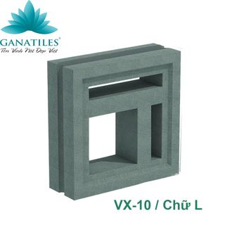 Gạch bông gió Ganatiles VX-10 Chữ F màu xám