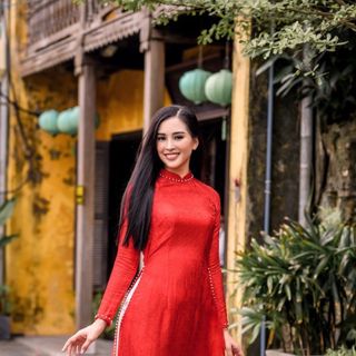 ÁO DÀI GẤM TƠ VIỀN TRAI