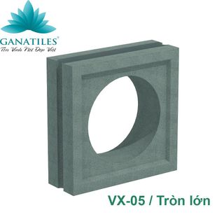 Gạch bông gió Ganatiles VX-05 tròn lớn màu xám