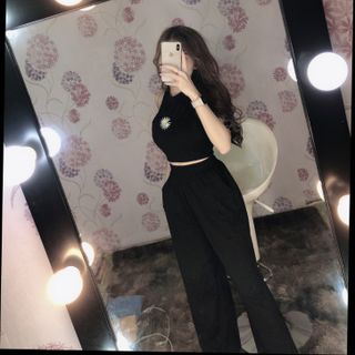 Set thể thao 3 lỗ thêu bông cúc hàng cao cấp