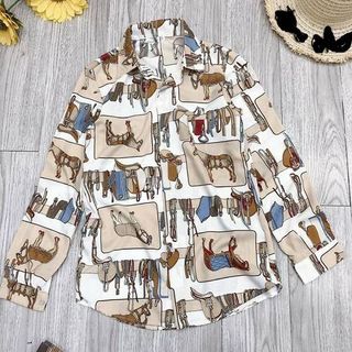 Áo sơ mi hoạ tiết NGỰA phong cách