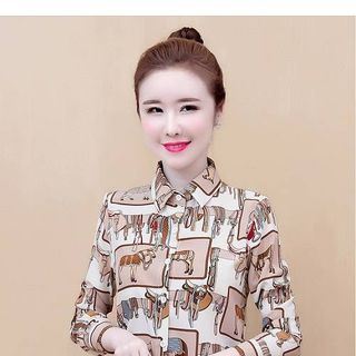 Áo sơ mi hoạ tiết NGỰA phong cách