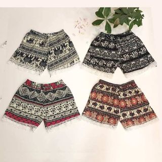 Combo 03 quần short lanh ren chân