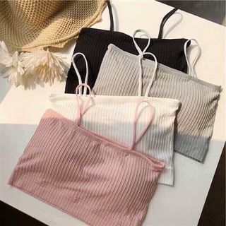 Bộ 04 Áo Lót Nữ, Áo Bra Ống Hai Dây Thun Gân Sexy (Đủ Màu)