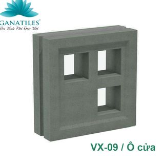 Gạch bông gió Ganatiles VX-09 Ô cửa màu xám