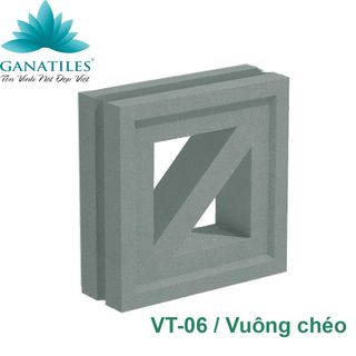Gạch bông gió Ganatiles VX-06 vuông chéo màu xám