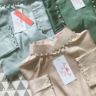 ÁO DÀI LỤA VÂN GỖ VIỀN TRAI
