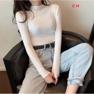 Áo len gân tăm cổ ba phân siêu mềm
