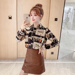Áo sơ mi hoạ tiết con NGỰA phong cách