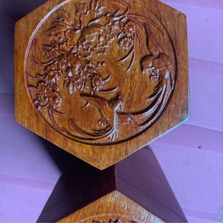 Hộp trà lục giác trạm hoa phượng