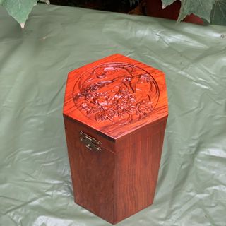 Hộp trà lục giác trạm hoa phượng