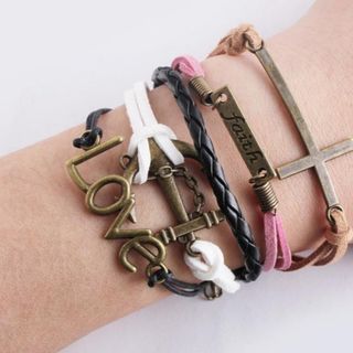 Vòng tay da nhiều tầng mấy chục kiểu luôn