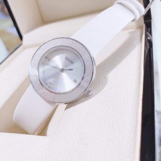 Đồng hồ nữ GUOU 6013 dây da trơn viền bạc