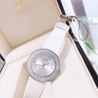 Đồng hồ nữ GUOU 6013 dây da trơn viền bạc