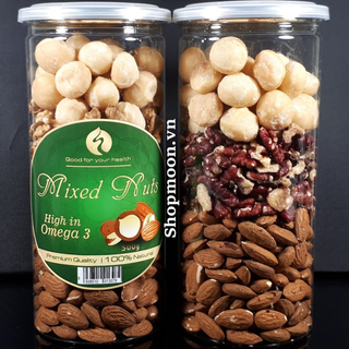 Mixed nuts 3 loại hạt dinh dưỡng Macca, Óc Chó Đỏ, Hạnh Nhân đã tách vỏ giá sỉ