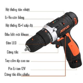 Máy khoan - máy bắt vít Aotuo 12V giá sỉ