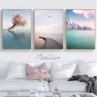 Bộ 3 bức tranh canvas cỡ 40x60cm giá sỉ