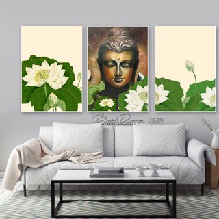 Bộ 3 bức tranh canvas cỡ 40x60cm