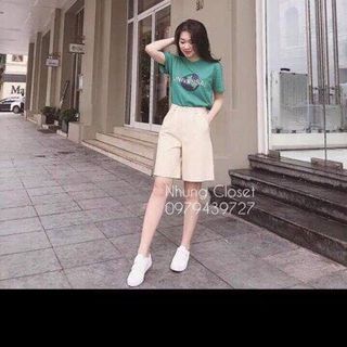 Quần sooc đũi vải xước hàn đủ màu giá sỉ
