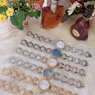 Đồng hồ inox lắc nữ viền hột