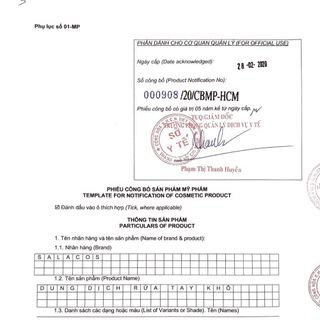 SALACOS - Nước rửa tay KHÁNG KHUẨN BẠC (Ag+)