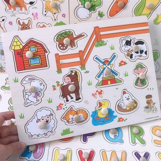 Bảng núm gỗ cho bé