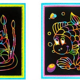 tranh cạo, tranh ma thuật 2 mặt tô màu giá rẻ 1300d , 9cm x14cm nhiều mẫu