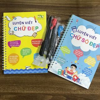 Bộ sách tập tô tự xóa + bút sáp màu Thiên Long