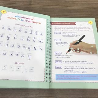 Bộ sách tập tô tự xóa + bút sáp màu Thiên Long