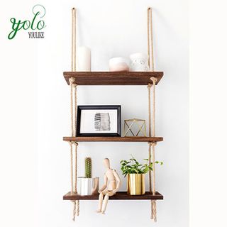 Kệ treo tường trang trí ba tầng bằng dây dù