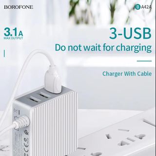 Cóc sạc kèm dây sạc cổng USB-C, Type-C BA42A Borofone (EU plug)