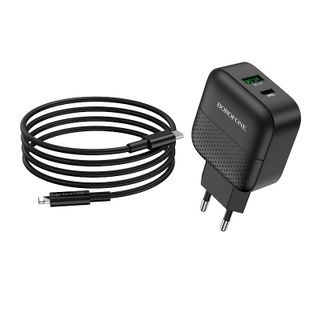 Bộ cóc cáp sạc nhanh 18W PD + QC3.0 BA46A Borofone cổng Lightning