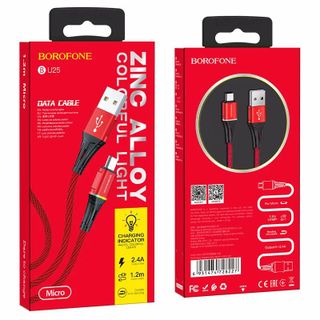 Dây cáp sạc đèn Led nhiều màu BU25 Borofone cổng USB-C, Type-C