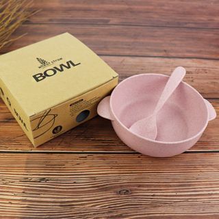 Chén Có Tay Cầm Kèm Muỗng Lúa Mạch Cho Bé