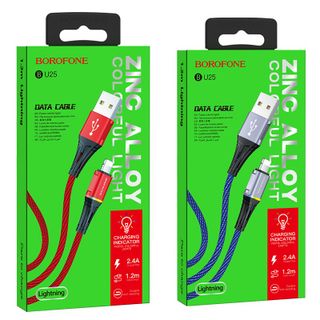 Dây cáp sạc đèn Led nhiều màu BU25 Borofone cổng Lightning