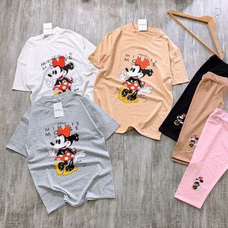 Bộ micky chữ lửng cực đẹp về hàng Chất cotton tàu 4c mịn đẹp Form &lt;60kg Hàng may kỹ