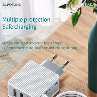 Cóc sạc kèm dây sạc cổng Lightning BA42A Borofone (EU plug)
