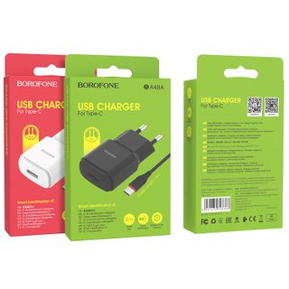 Bộ cóc cáp sạc BA48A Borofone cổng USB-C, Type-C Chuẩn EU