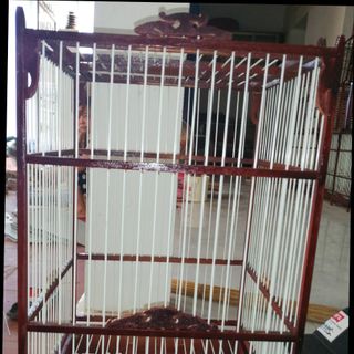 LỒNG CHIM CHÀO MÀO, CHÈO... KHUNG GỖ, NAN CÁP QUANG.