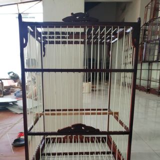 LỒNG CHIM CHÀO MÀO, CHÈO... KHUNG GỖ, NAN CÁP QUANG.