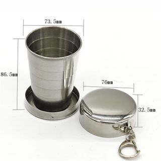 Cốc inox 140ml gấp gọn có nắp đậy