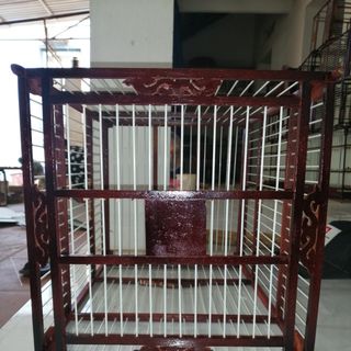 LỒNG CHIM CHÀO MÀO, CHÈO... KHUNG GỖ, NAN CÁP QUANG.